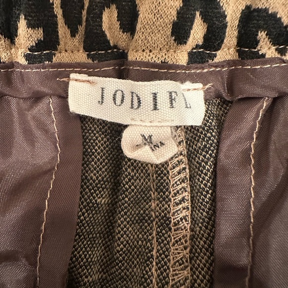 JODIFL Leopard Print Wide Leg Trousers Fall Animal Print Elastic in Back Sz M - Picture 8 of 12